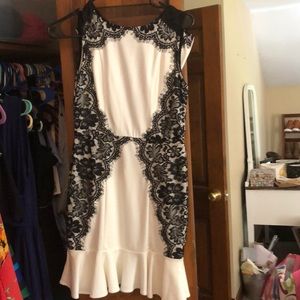 Size small black lace and white dress - ASOS